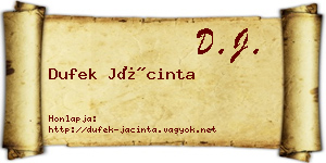 Dufek Jácinta névjegykártya